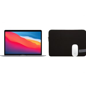 Apple MacBook Air (2020) 16GB/256GB Apple M1 GPU Space Gray + Muis + Laptophoes