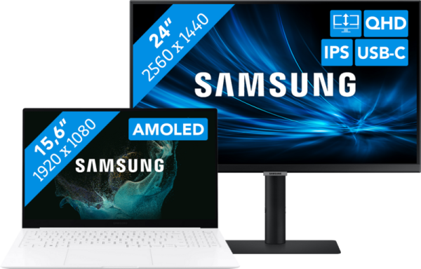 Studenten pakket - Samsung Galaxy Book2 Pro 15 NP950XED-KF2NL + QHD Monitor