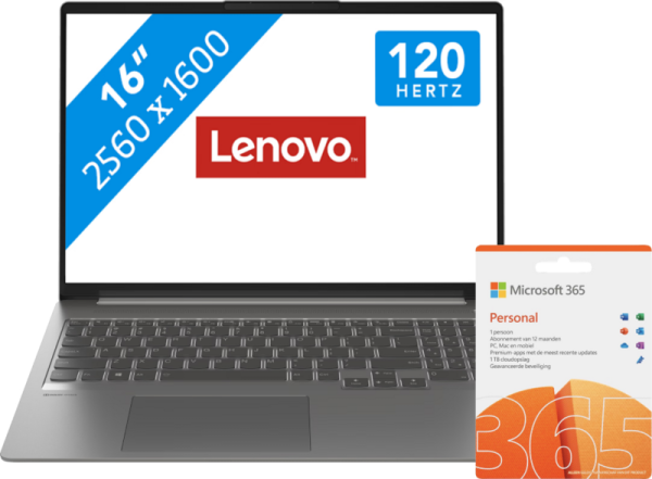 Lenovo IdeaPad 5 Pro 16ACH6 82L500VLMH + 1 jaar Office 365 Personal