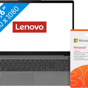 Lenovo IdeaPad 3 15ITL6 82H803PDMH + Microsoft Office 365 Personal NL Abonnement 1 jaar
